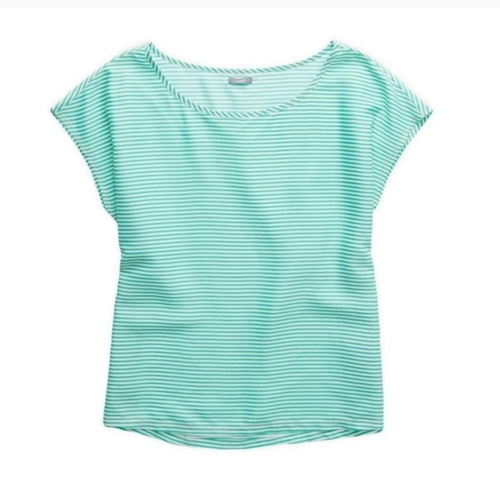 Aerie green striped short sleeve blouse sz XL